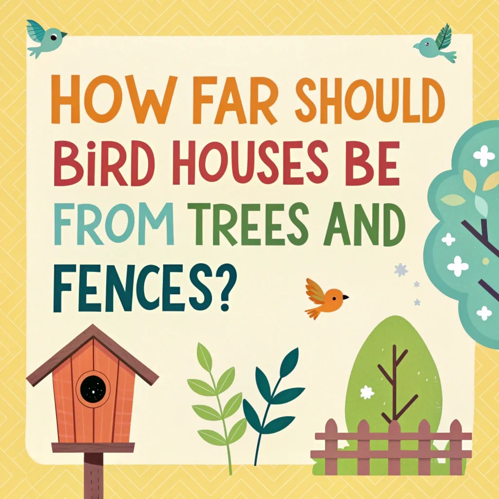 How far should bird houses be from trees and fences?