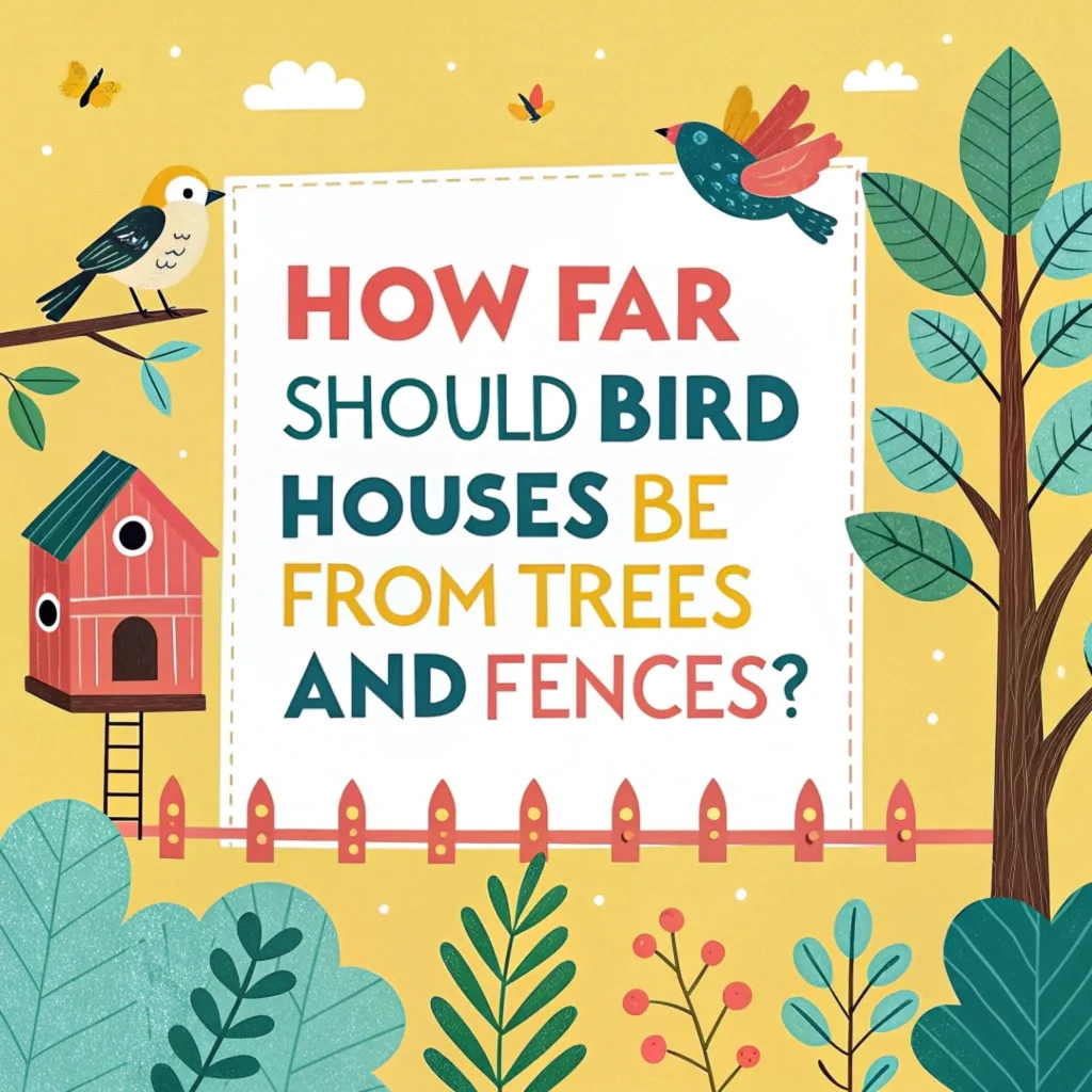 How far should bird houses be from trees and fences?