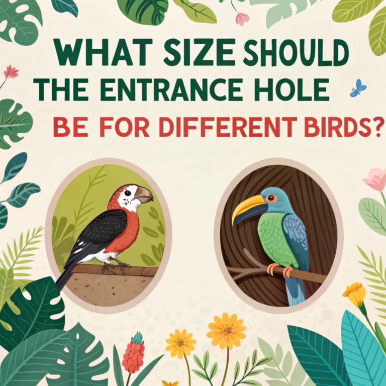 What size should the entrance hole be for different birds?