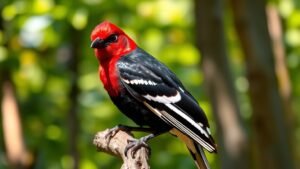 Identifying the Beautiful Red Headed Black and White Bird Species