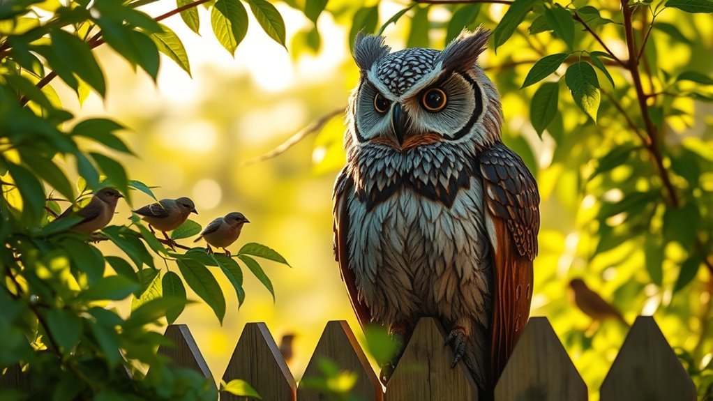 Using Fake Owls: Do They Really Deter Birds? 2 birds actions and reactions