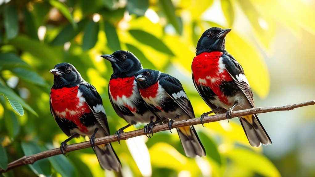 black and white birds identification