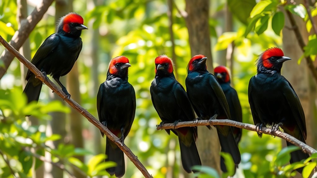 black birds red heads