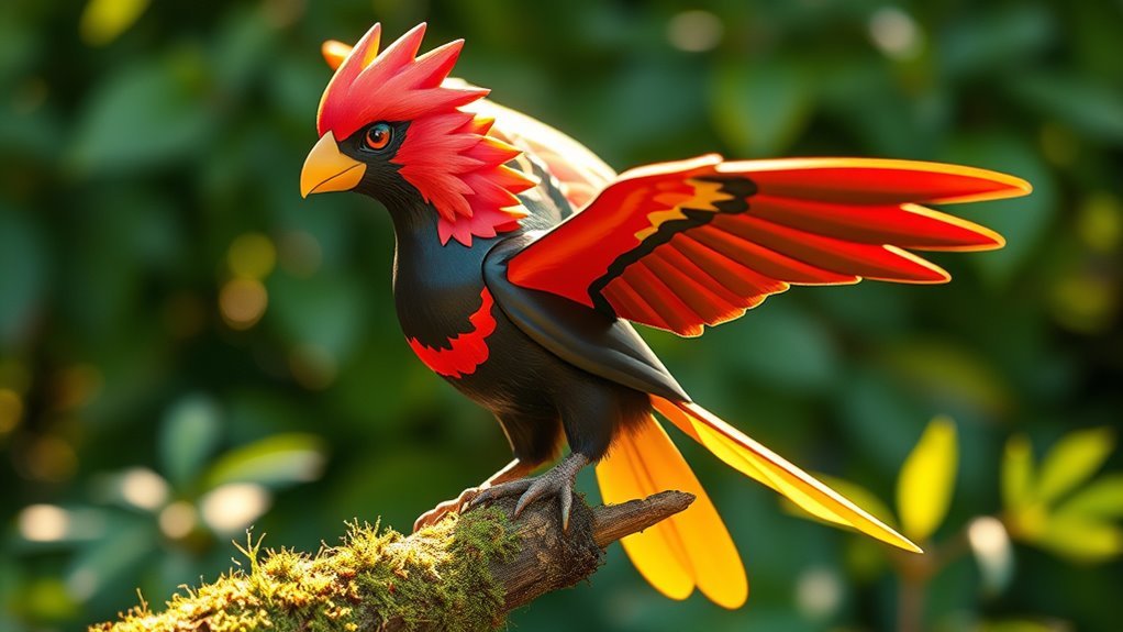 Red, Black, and Yellow Bird Pokémon: A Collector’s Dream 4 color harmony in pok mon