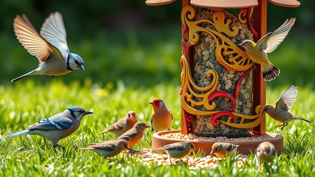 Illinois Backyard Birds 3 feeding birds with options