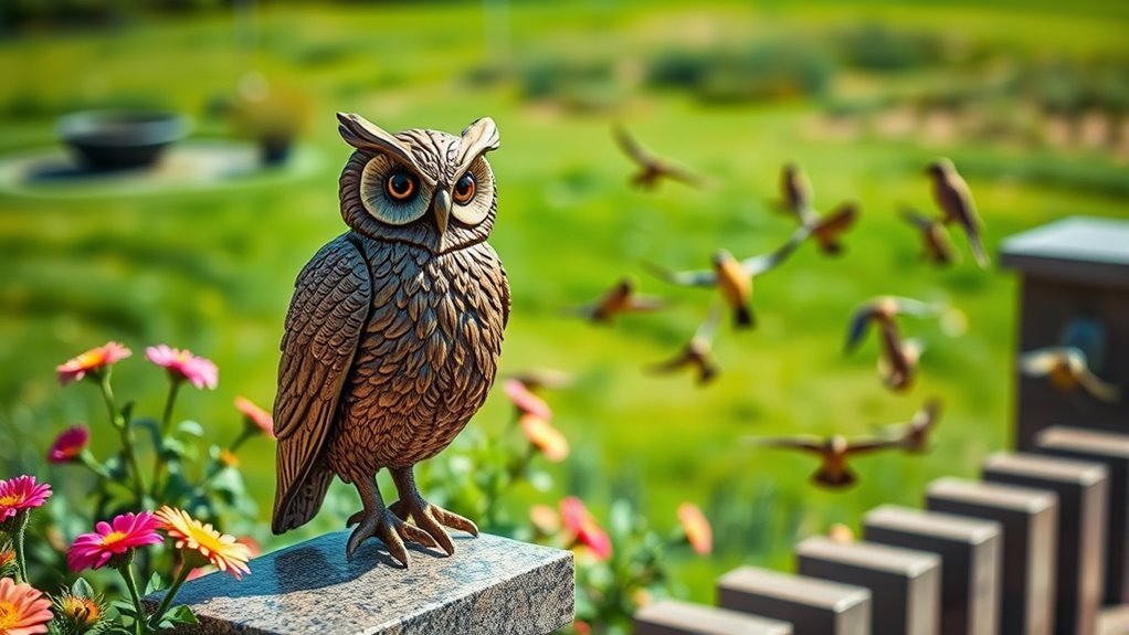 owl statues deter birds