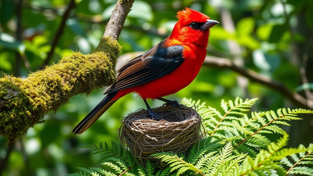 Red Bird With Black Wings: a Unique Avian Species 4 reproductive behaviors and practices