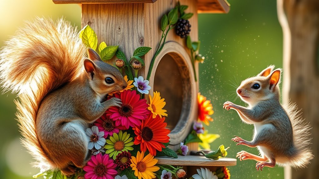 squirrel deterring scent application